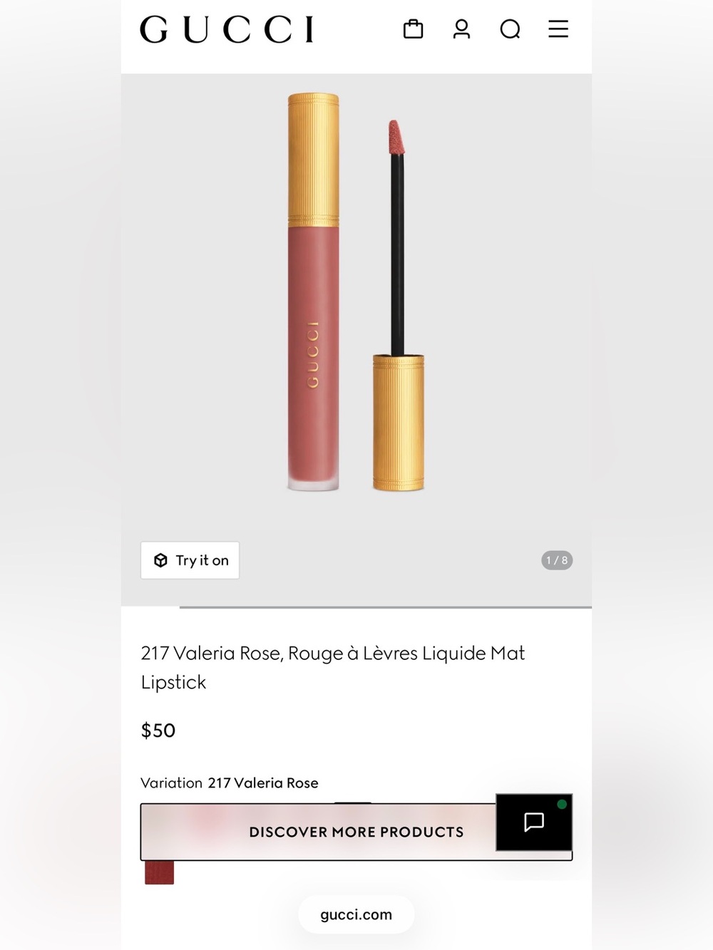 Gucci Liquid Matte Lipstick shade 217 Valeria Rose- Brick Red Brown NEW